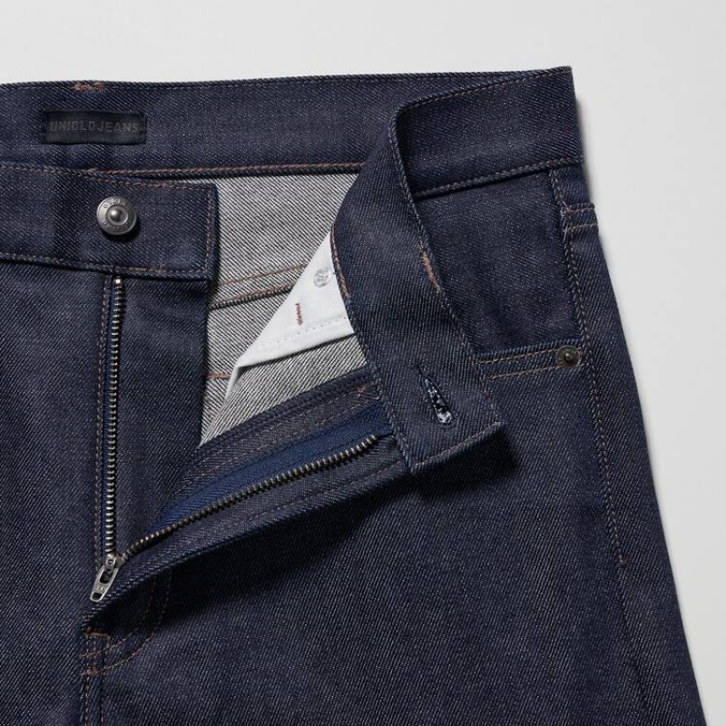 Jean Uniqlo Stretch Selvedge Slim Fit Homme Bleu Marine | 6085280