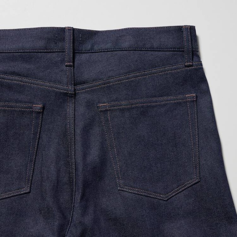 Jean Uniqlo Stretch Selvedge Slim Fit Homme Bleu Marine | 6085280