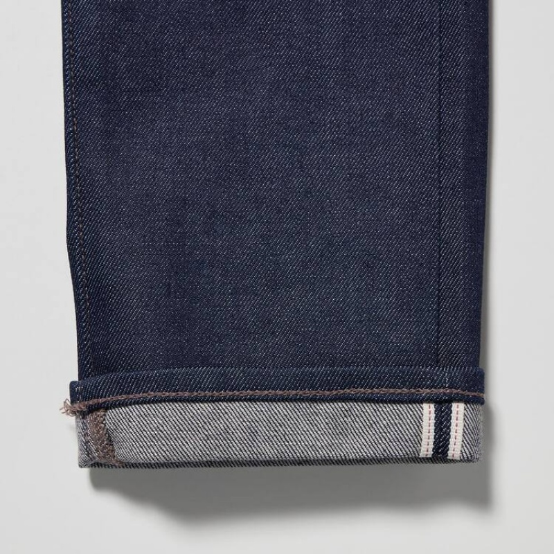 Jean Uniqlo Stretch Selvedge Slim Fit Homme Bleu Marine | 6085280