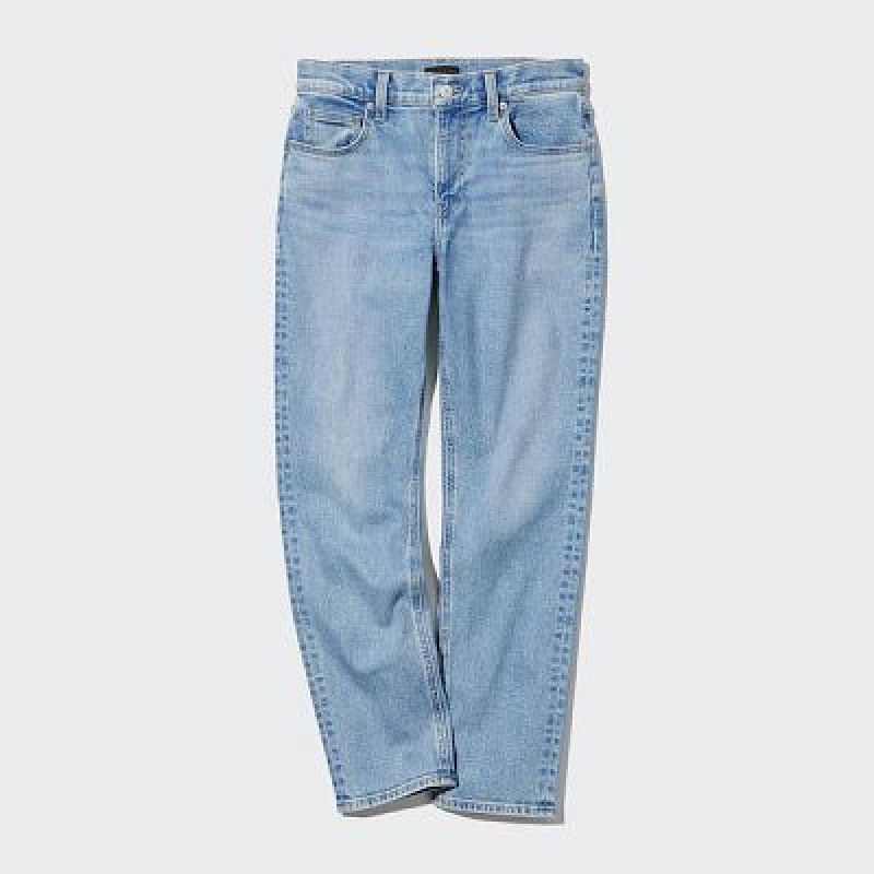 Jean Uniqlo Stretch Slim Straight Femme Bleu | 2111649
