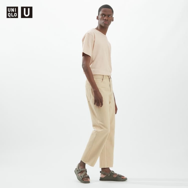Jean Uniqlo U Regular Fit Homme Beige | 3697080
