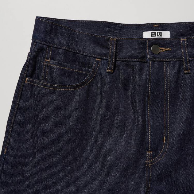 Jean Uniqlo U Selvedge Regular Fit Homme Bleu Marine | 8901304