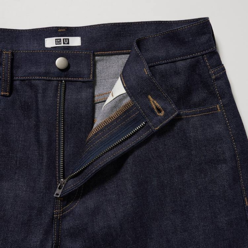 Jean Uniqlo U Selvedge Regular Fit Homme Bleu Marine | 8901304