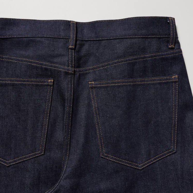 Jean Uniqlo U Selvedge Regular Fit Homme Bleu Marine | 8901304