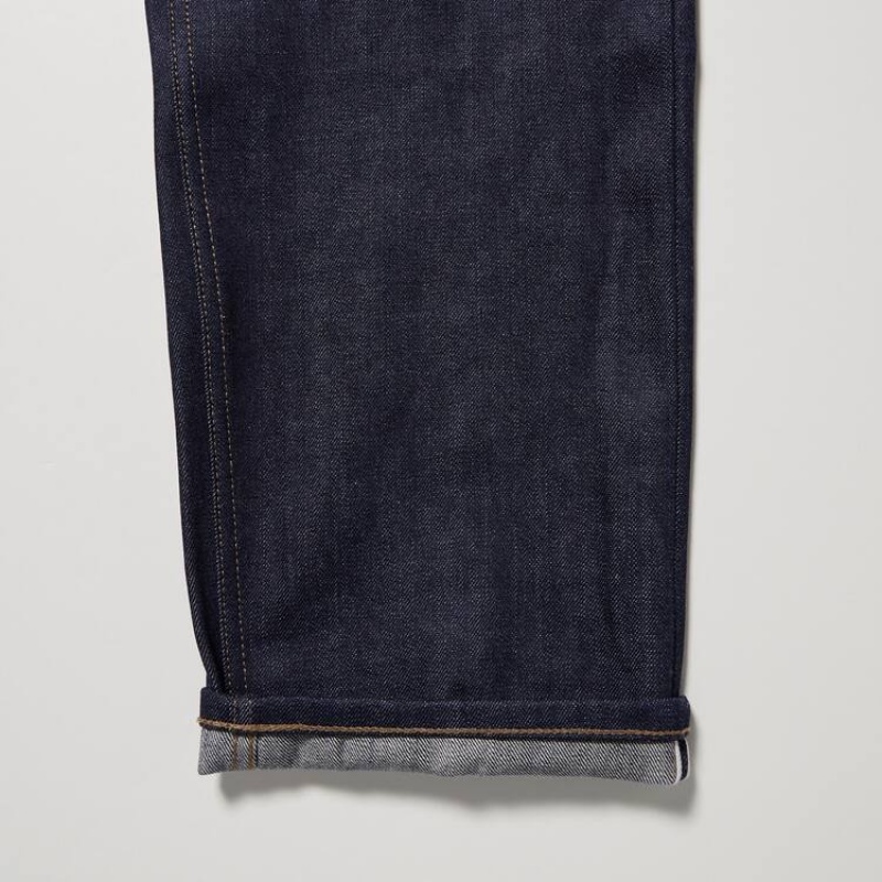 Jean Uniqlo U Selvedge Regular Fit Homme Bleu Marine | 8901304