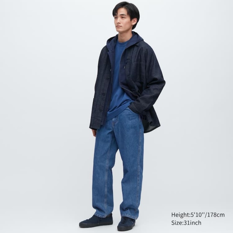 Jean Uniqlo Wide Leg Homme Bleu | 1737175