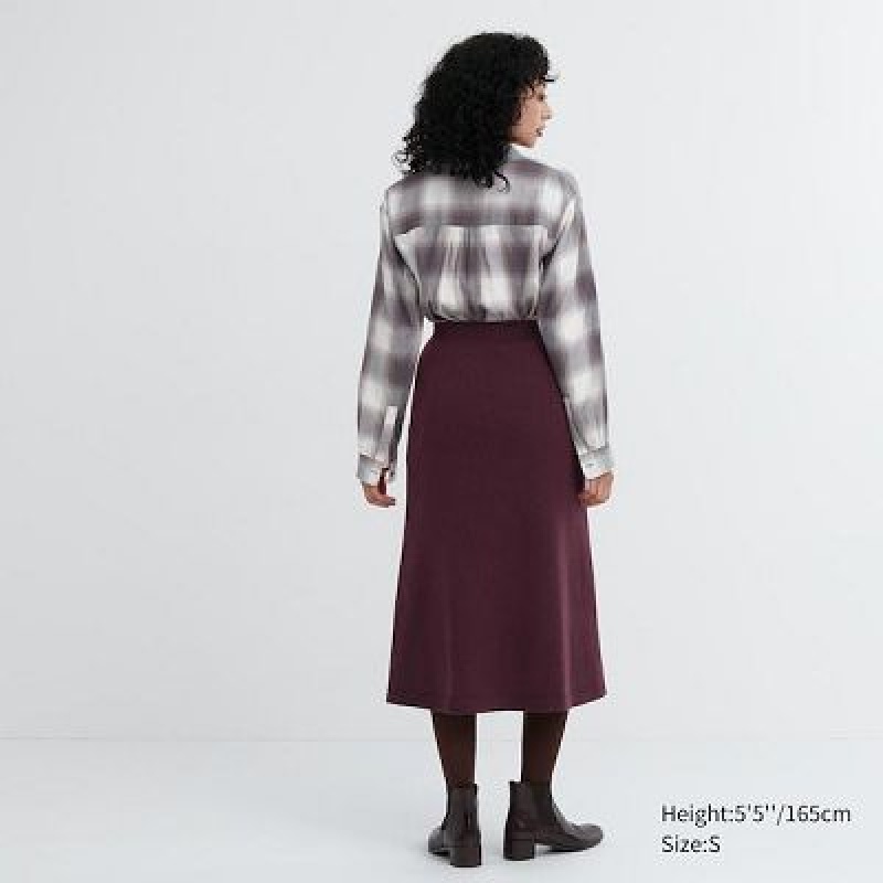 Jupes Uniqlo 3D Knit Souffle Yarn Femme Beige | 8599965