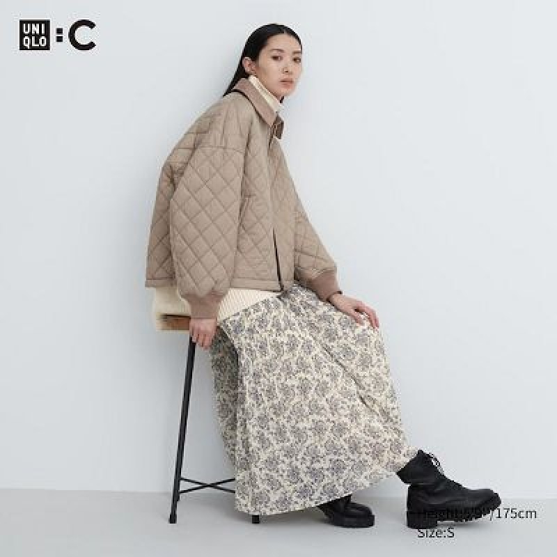 Jupes Uniqlo Chiffon Pleated Femme Blanche | 6148755
