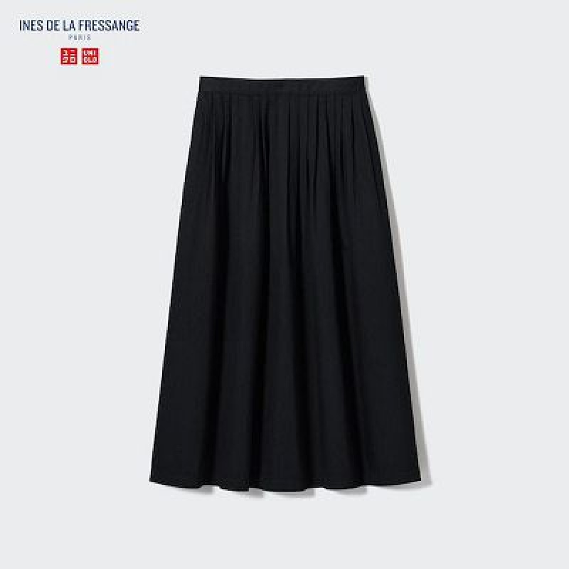 Jupes Uniqlo Denim Gather Femme Noir | 3540384