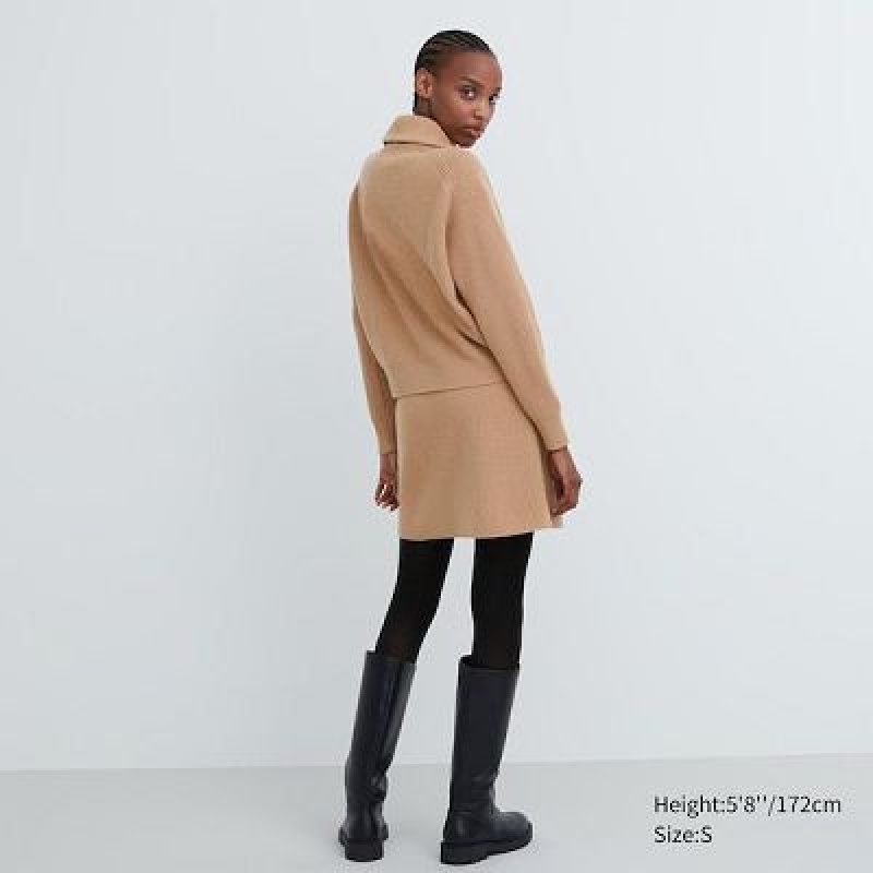 Jupes Uniqlo Premium Lambswool Mini Femme Beige | 2296468