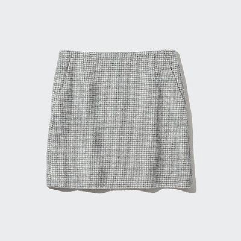 Jupes Uniqlo Tweed Mini Femme Grise | 4175722