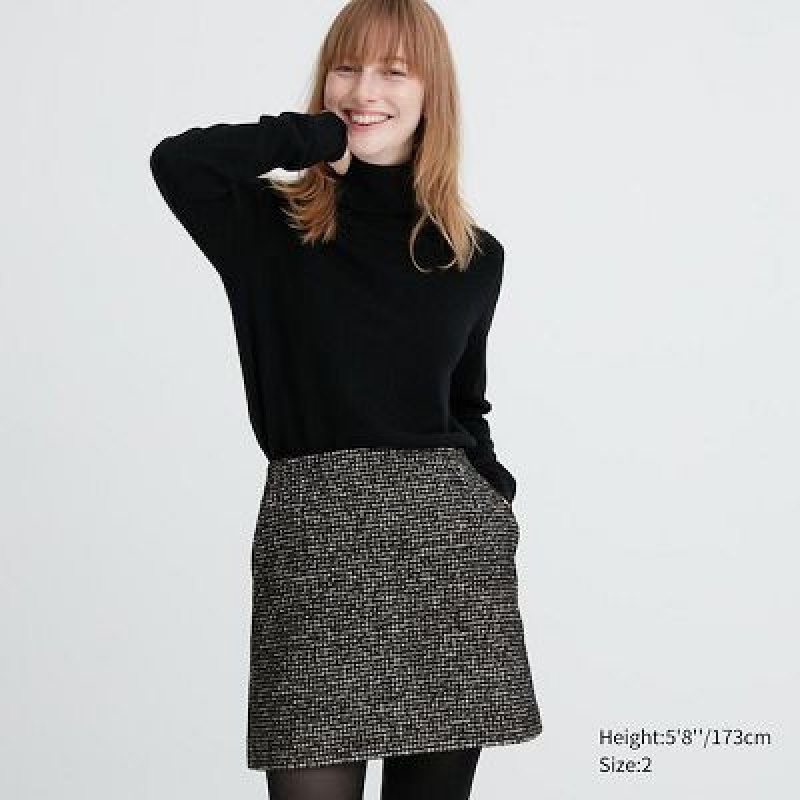 Jupes Uniqlo Tweed Mini Femme Grise | 7532165