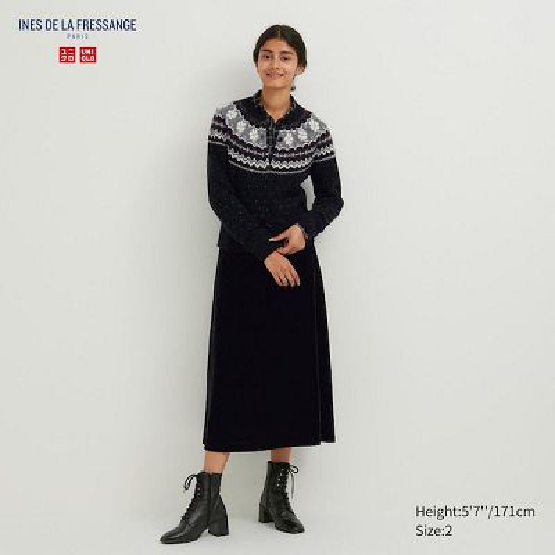 Jupes Uniqlo Velvet Narrow Femme Noir | 514137