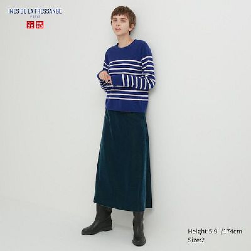 Jupes Uniqlo Velvet Narrow Femme Vert | 9331323