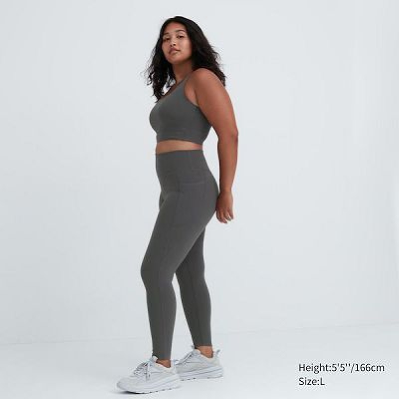 Leggings Uniqlo AIRism UV Protection Pocketed Soft Femme Grise | 8434149
