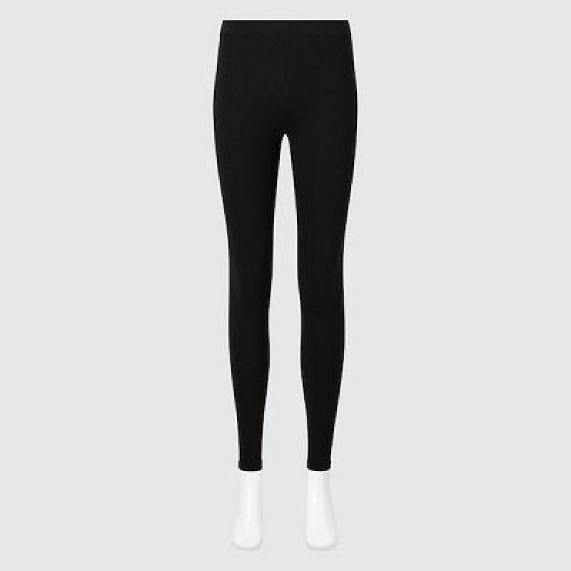 Leggings Uniqlo HEATTECH Cotton Femme Noir | 351255