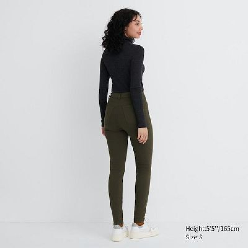 Leggings Uniqlo HEATTECH Ultra Stretch High-Rise Femme Vert Olive | 2831369