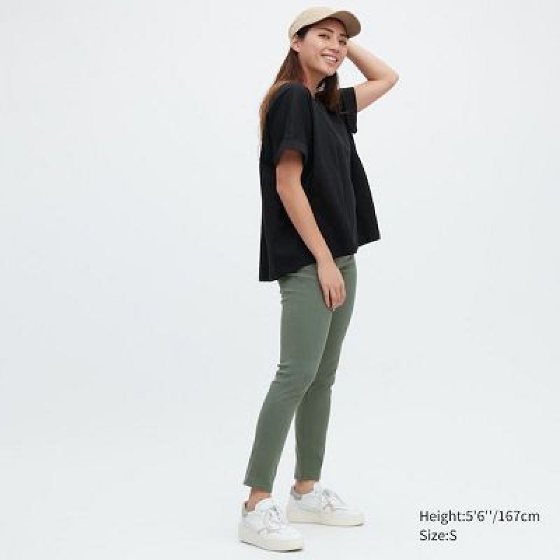 Leggings Uniqlo Ultra Stretch Femme Vert | 3154242