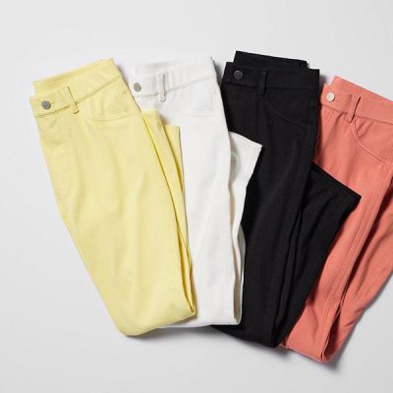 Leggings Uniqlo Ultra Stretch High-Rise Cropped Femme Blanche | 8055800