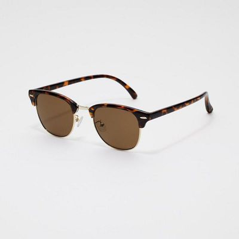 Lunette de Soleil Uniqlo Browline Femme Marron | 8618509