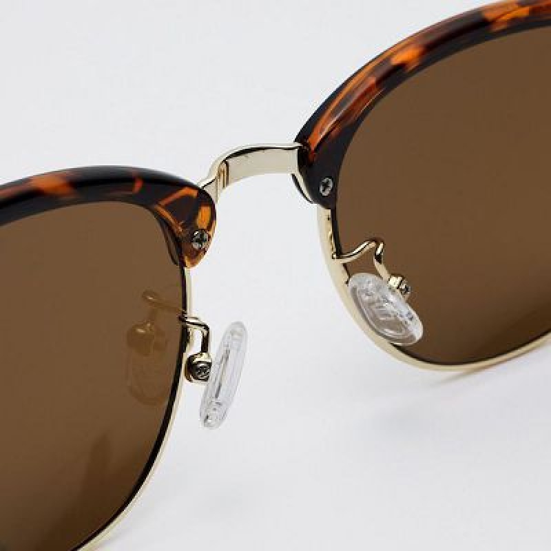 Lunette de Soleil Uniqlo Browline Femme Marron | 8618509