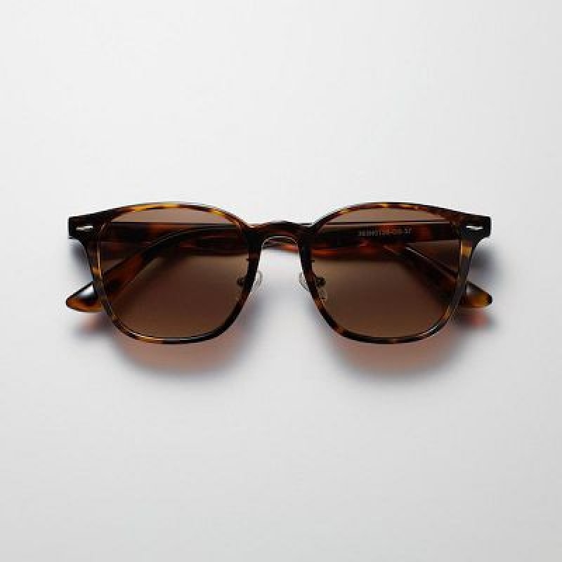 Lunette de Soleil Uniqlo Square Femme Marron | 4324967