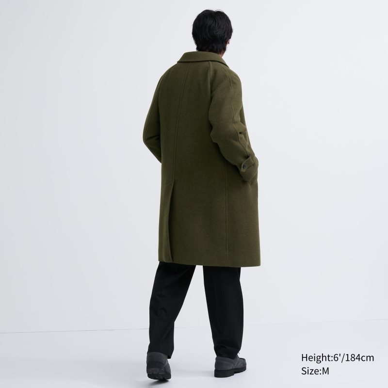 Manteaux Uniqlo Balmacaan Homme Vert Olive | 5804966