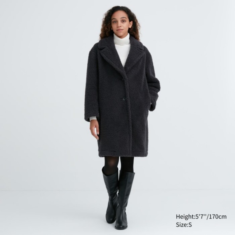 Manteaux Uniqlo Pile-Lined Femme Grise | 5193722