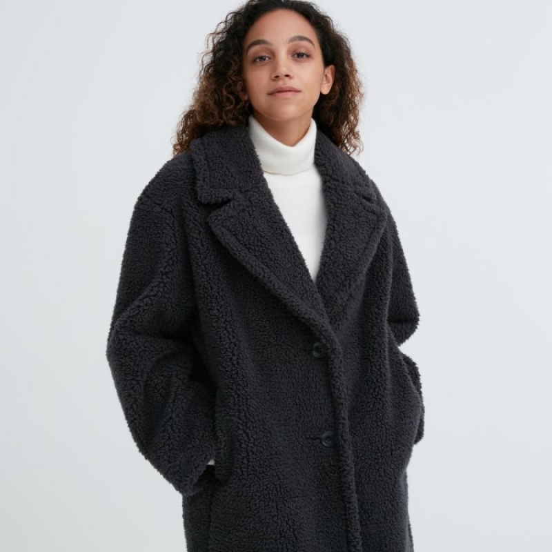 Manteaux Uniqlo Pile-Lined Femme Grise | 5193722