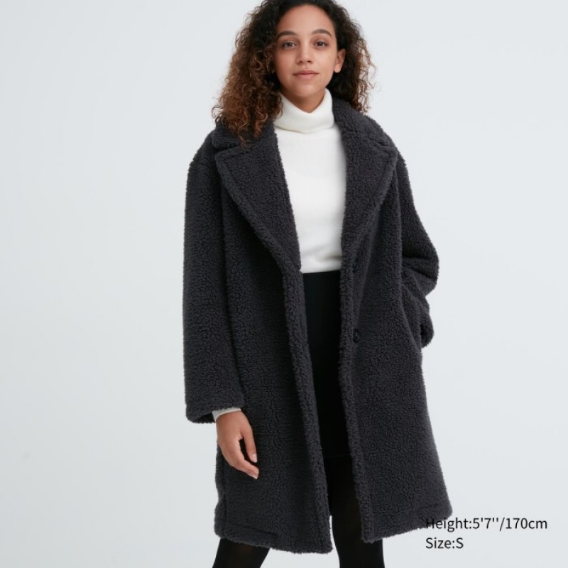 Manteaux Uniqlo Pile-Lined Femme Grise | 5193722