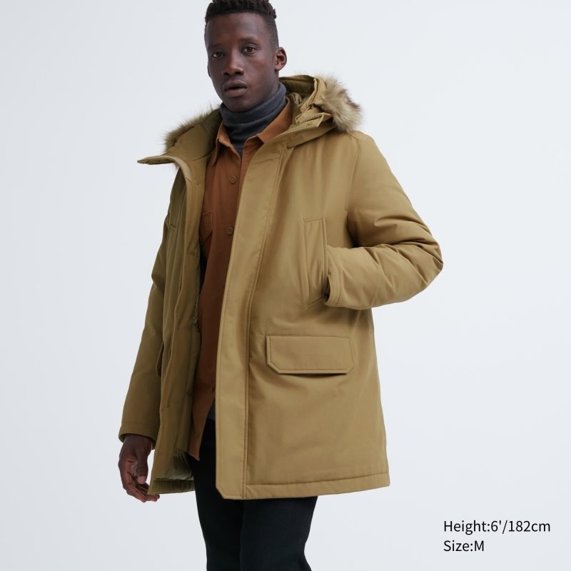 Manteaux Uniqlo Ultra Warm Hybrid Down Homme Beige | 7234638