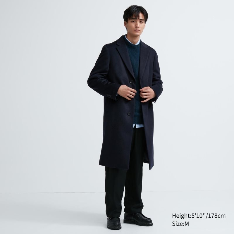 Manteaux Uniqlo Wool Cashmere Chesterfield Homme Noir | 367369