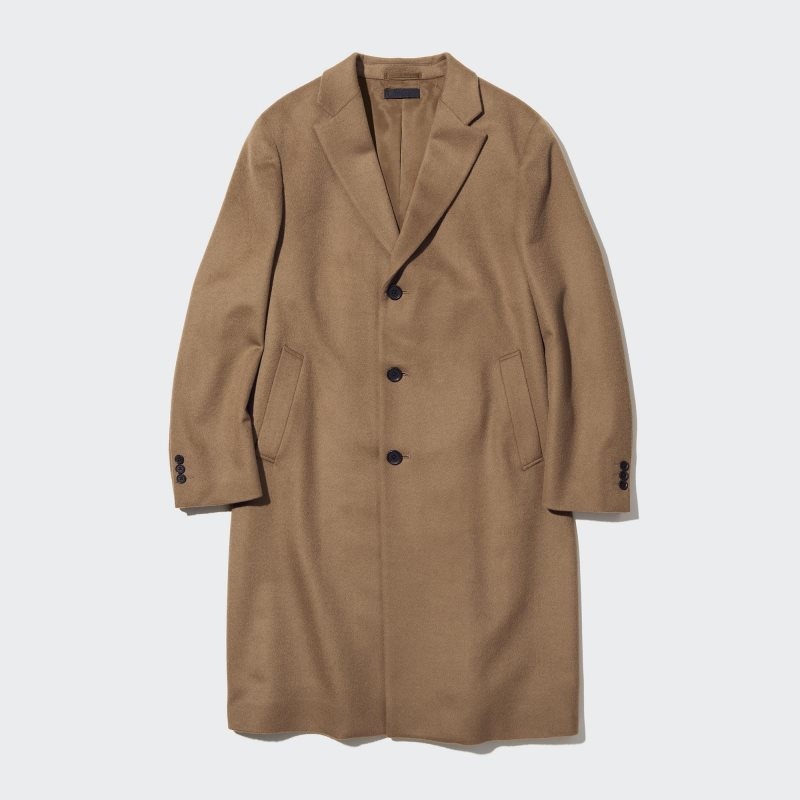 Manteaux Uniqlo Wool Cashmere Chesterfield Homme Noir | 367369