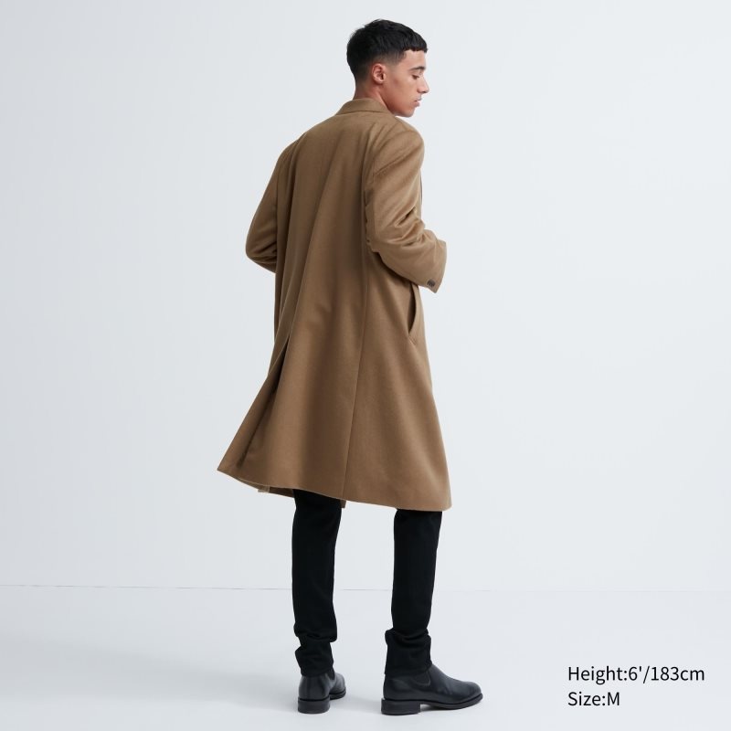 Manteaux Uniqlo Wool Cashmere Chesterfield Homme Marron | 1809599