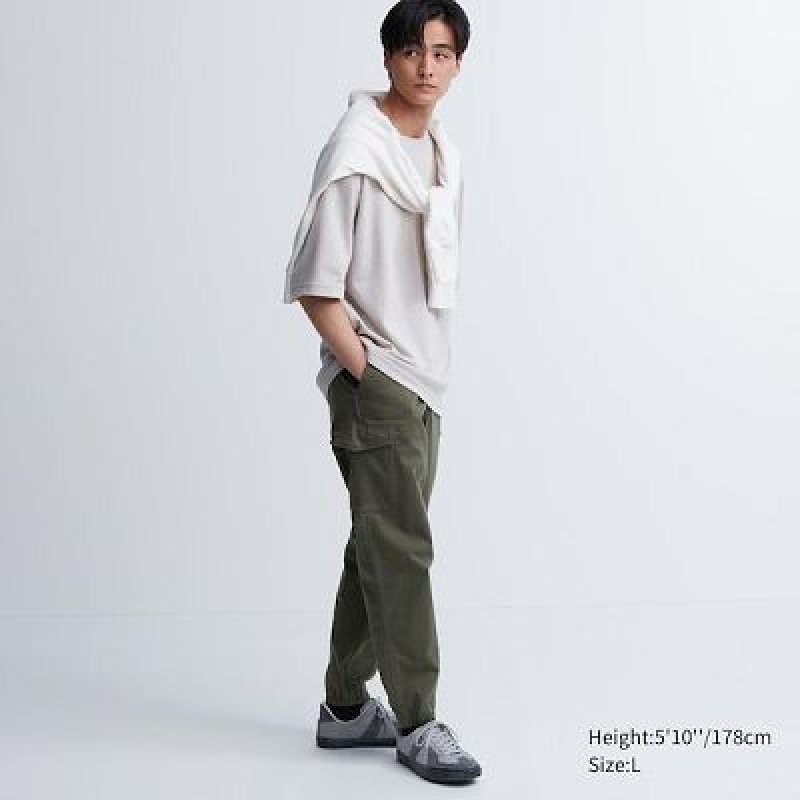 Pantalon Jogger Uniqlo Cargo Femme Vert Olive | 3808267
