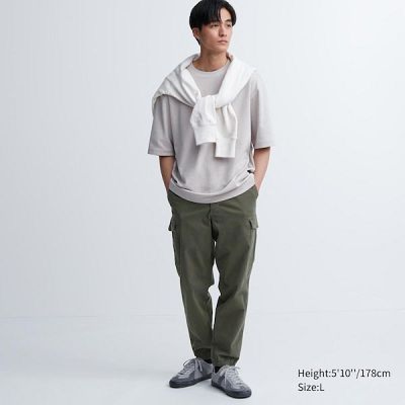 Pantalon Jogger Uniqlo Cargo Femme Vert Olive | 3808267