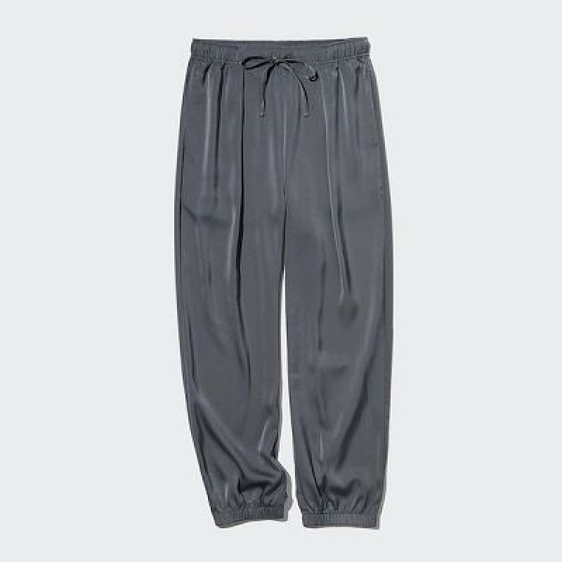 Pantalon Jogger Uniqlo Satin Drape Femme Grise | 7980687