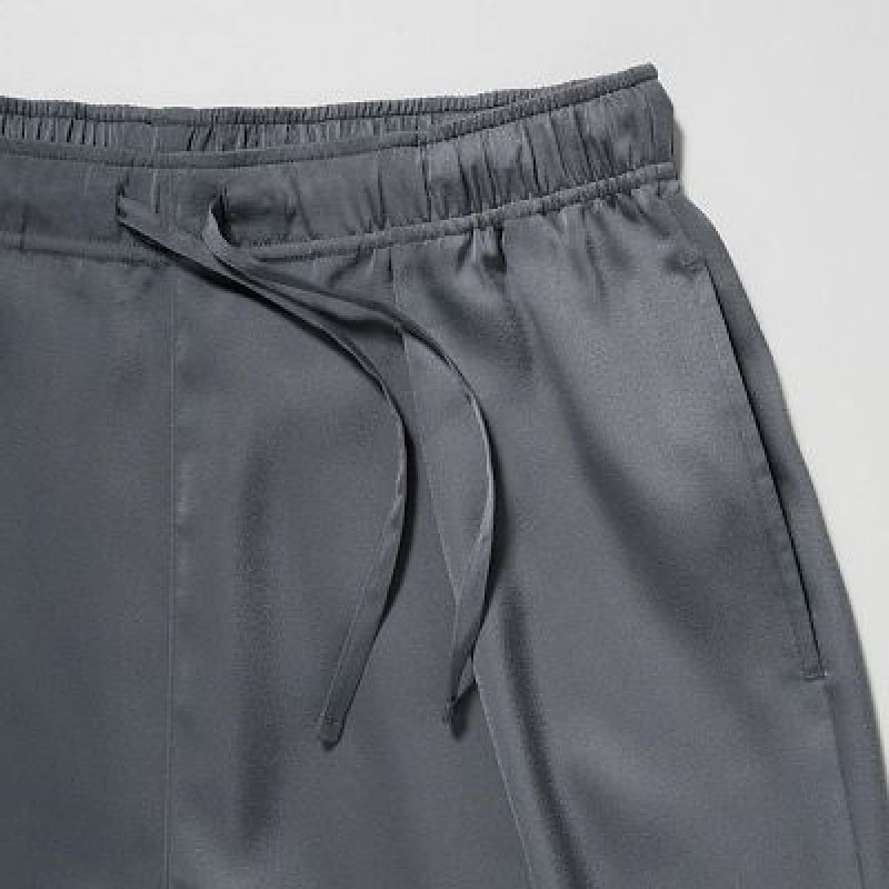 Pantalon Jogger Uniqlo Satin Drape Femme Grise | 7980687