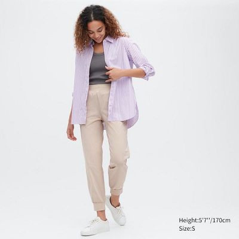 Pantalon Jogger Uniqlo Ultra Stretch AIRism Femme Blanche | 9915956
