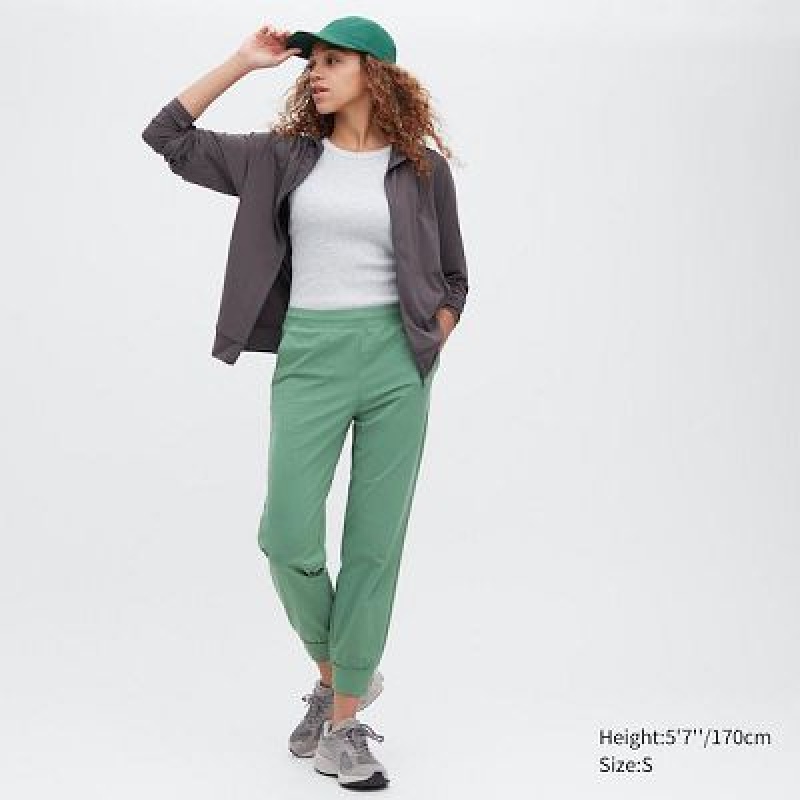 Pantalon Jogger Uniqlo Ultra Stretch AIRism Femme Vert | 6012610
