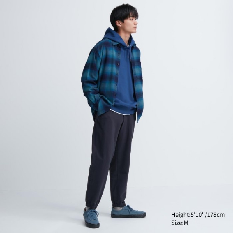 Pantalon Jogger Uniqlo Washed Jersey Femme Bleu Marine | 1088945