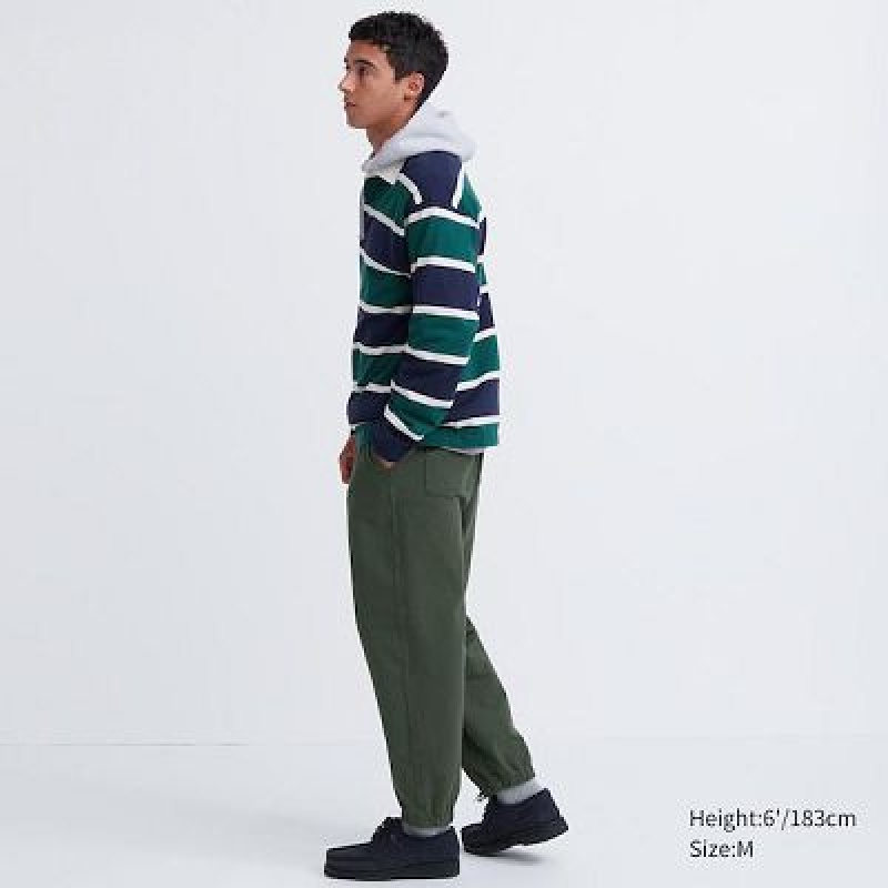 Pantalon Jogger Uniqlo Washed Jersey Femme Vert | 6449431