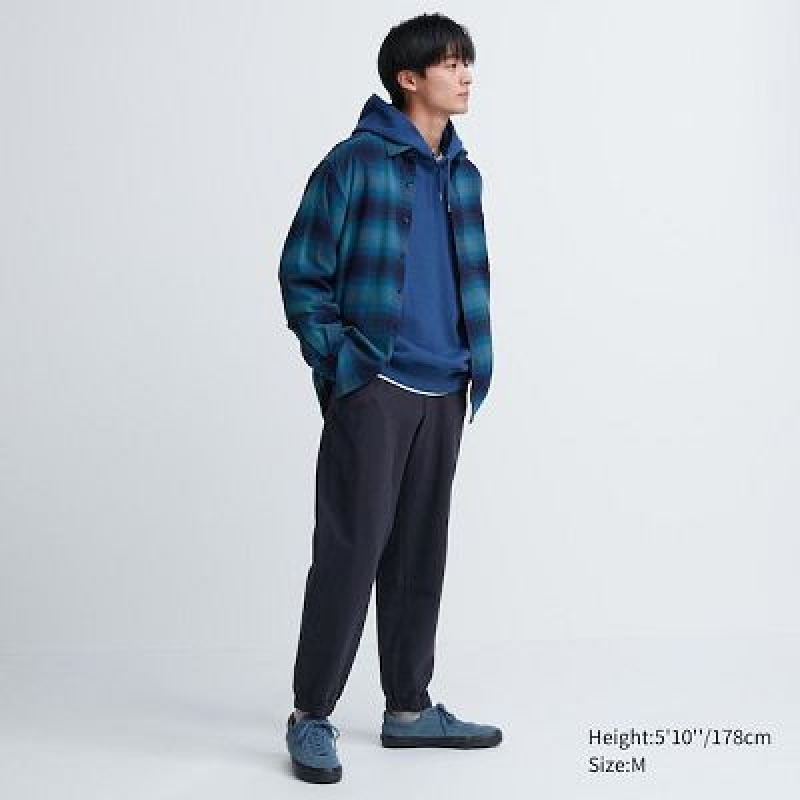 Pantalon Jogger Uniqlo Washed Jersey Femme Bleu Marine | 5322302