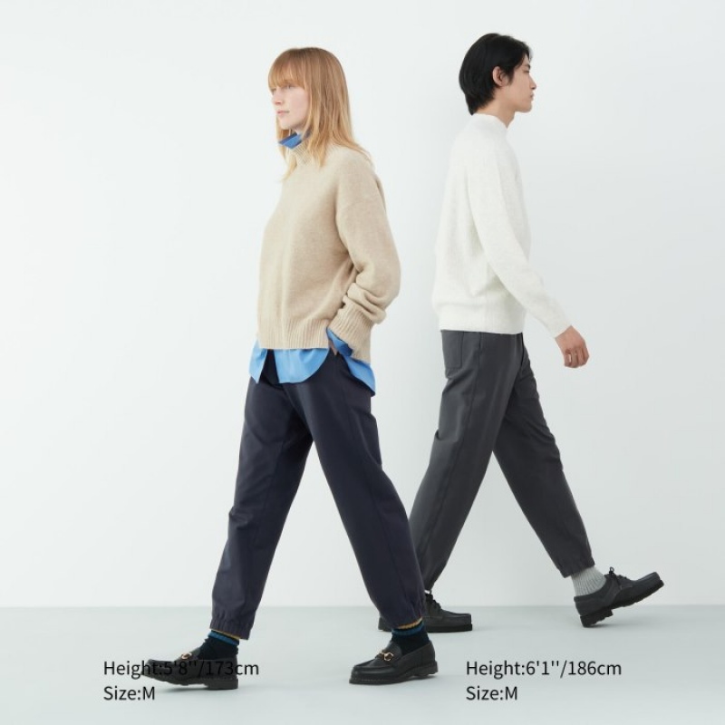 Pantalon Jogger Uniqlo Washed Jersey Femme Grise | 1641489