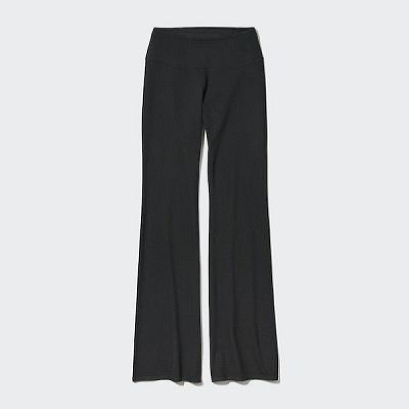 Pantalon Uniqlo AIRism Soft Flare Femme Noir | 2471940
