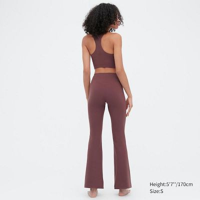 Pantalon Uniqlo AIRism Soft Flare Femme Bordeaux | 9186267