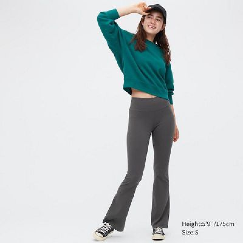 Pantalon Uniqlo AIRism Soft Flare Femme Grise | 2630001