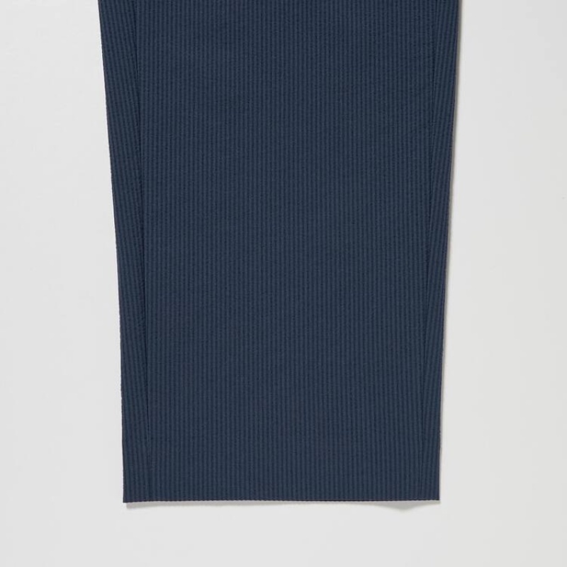 Pantalon Uniqlo Airsense Ultra Light Seersucker Relaxed Fit Homme Bleu Marine | 7645527
