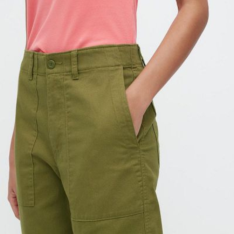 Pantalon Uniqlo Baker Femme Vert Olive | 3937516