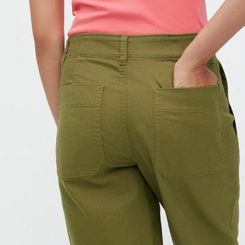 Pantalon Uniqlo Baker Femme Vert Olive | 3937516
